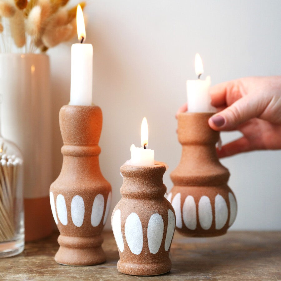 Terracotta Candlestick Holders