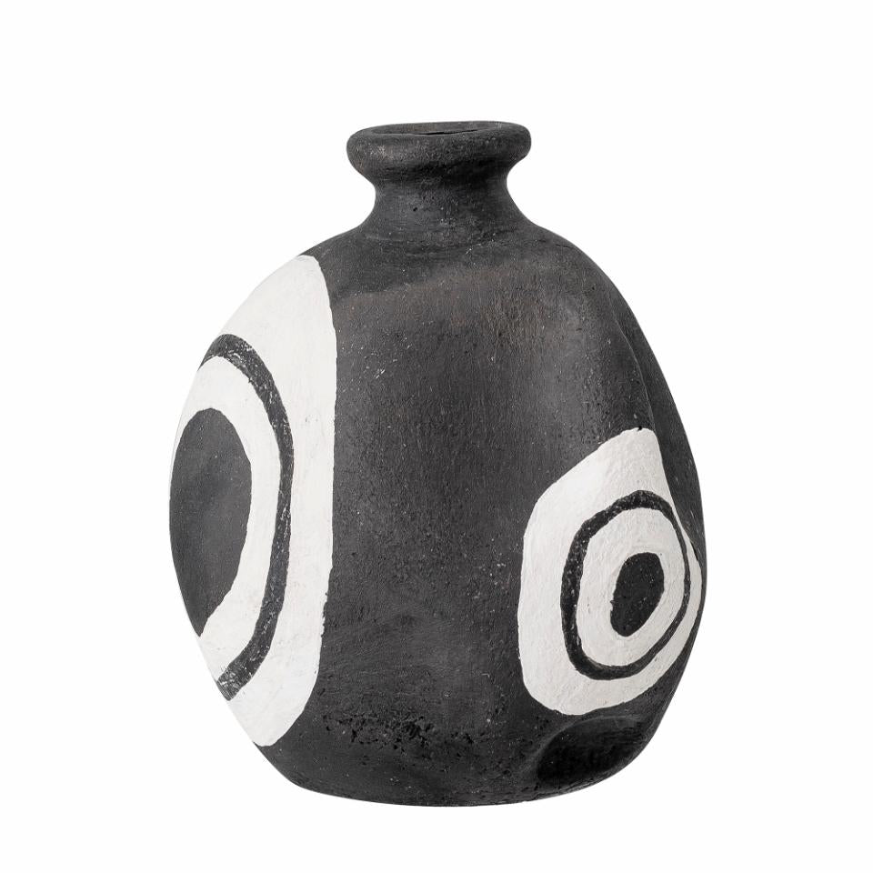Black And Cream Mika Stoneware Vase