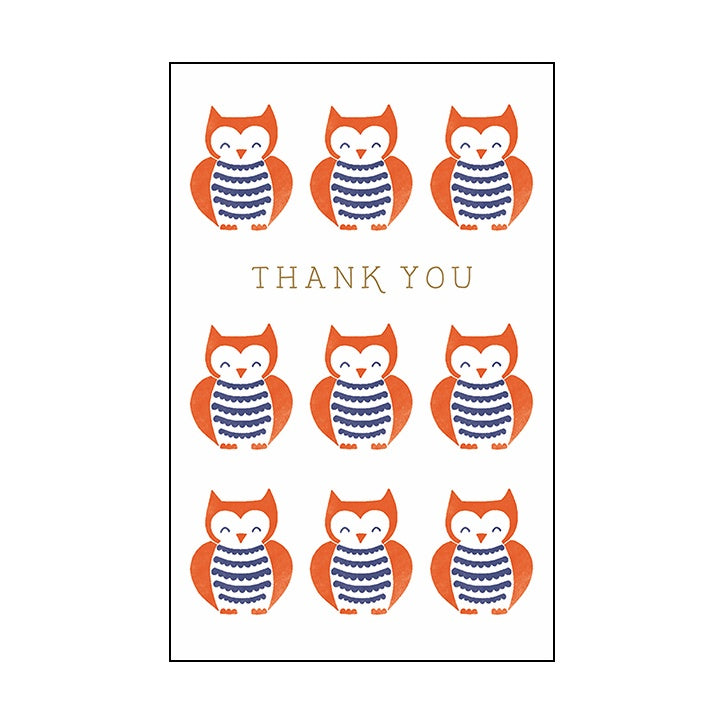 Pack Of Eight Owl Thank You Cards