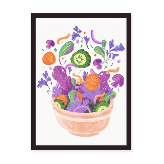 Neon Salad Risograph Art Print