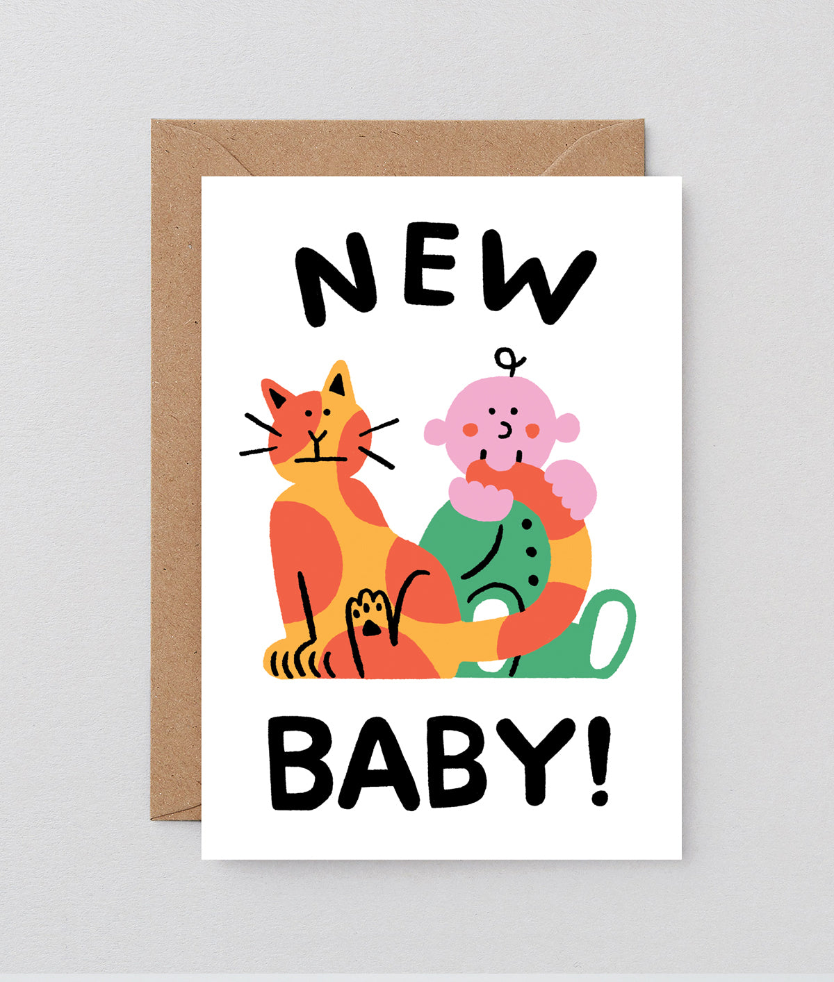 New Baby With Cat Card