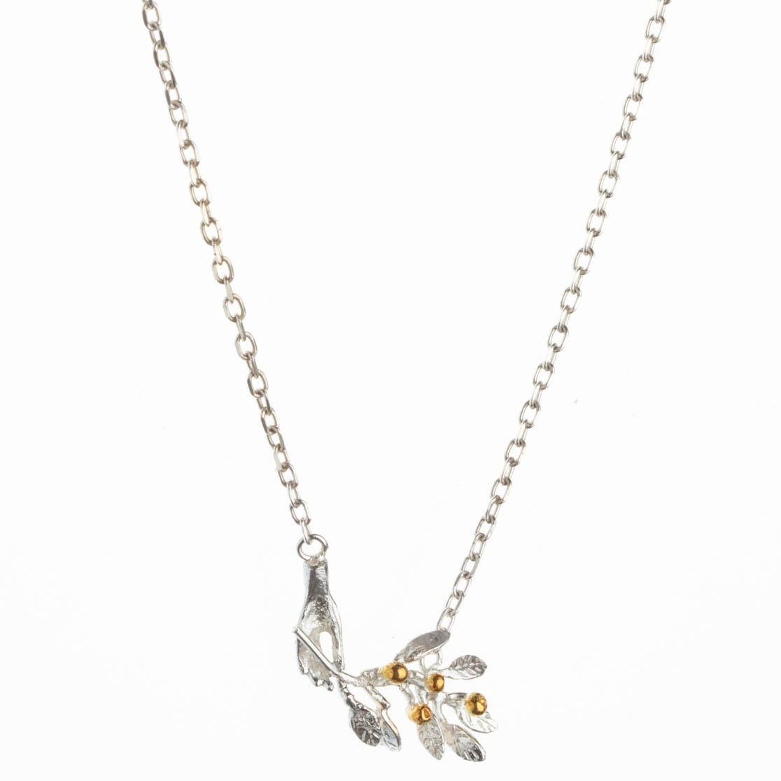 Silver And Gold Vermeil Offering An Olive Branch Necklace