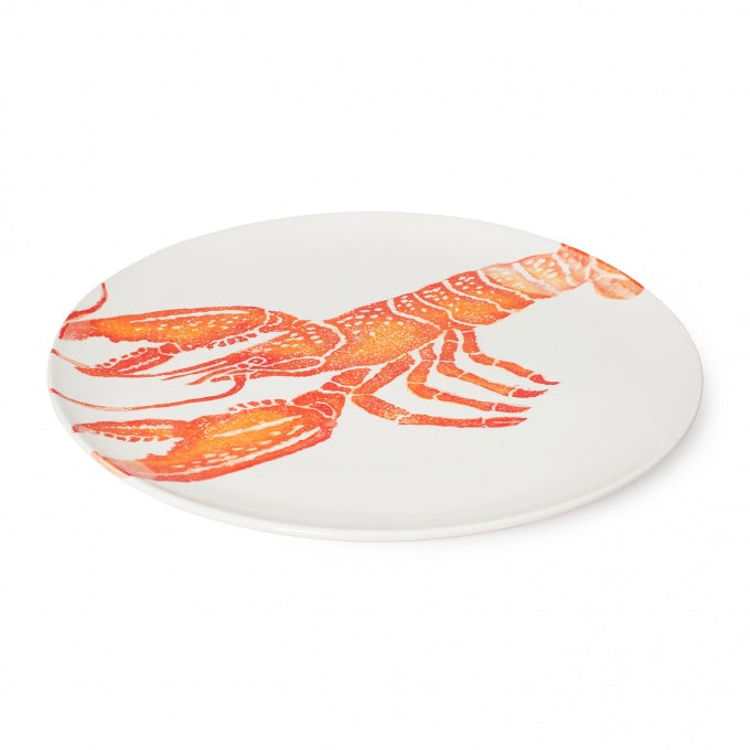 Large Earthenware Orange Lobster Platter