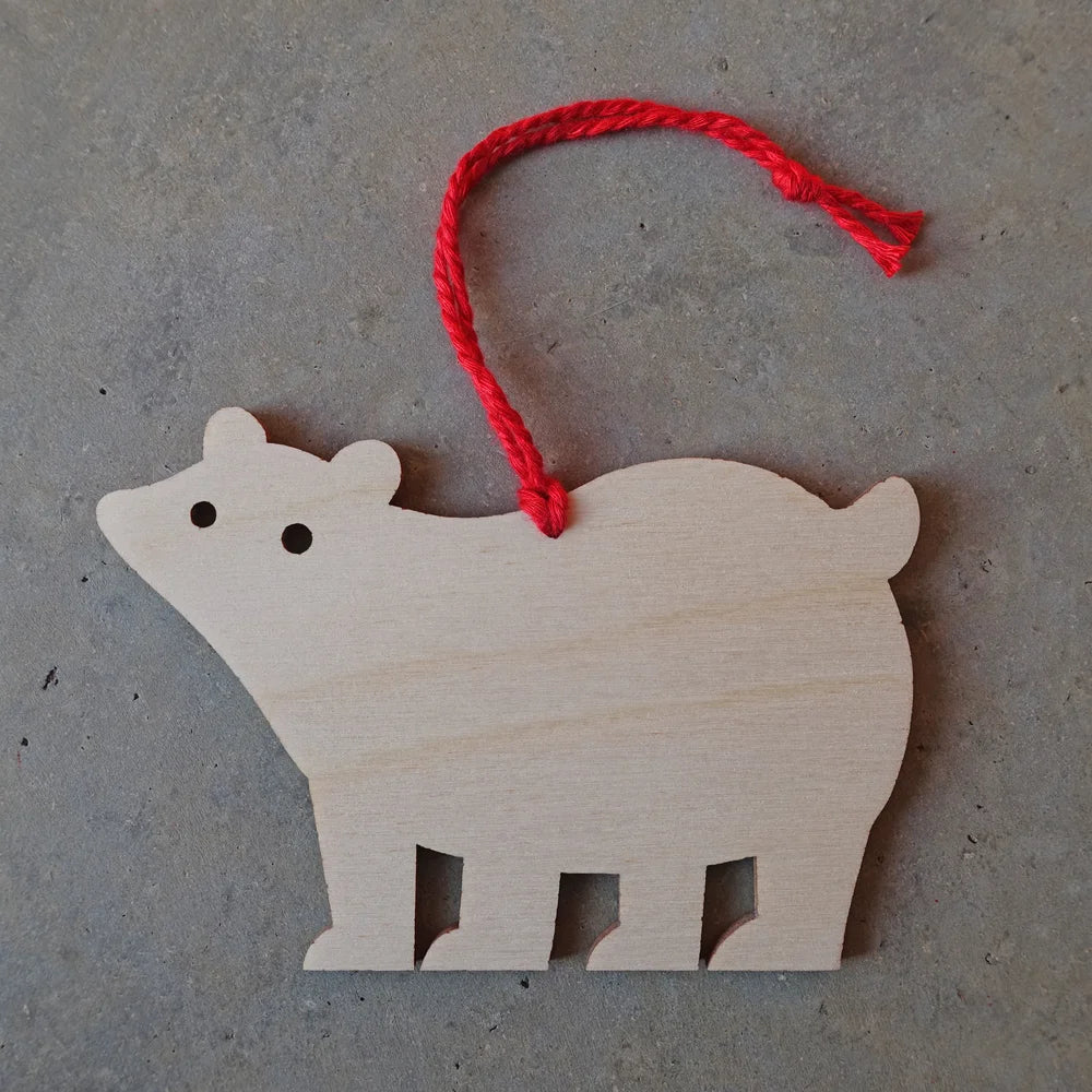 Polar Bear Wooden Decoration