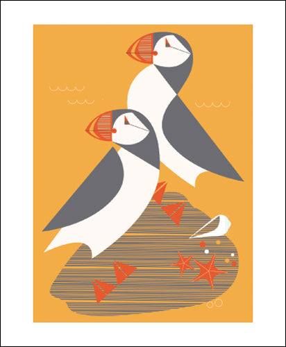 Eleanor Grosch - Puffins Blank Card