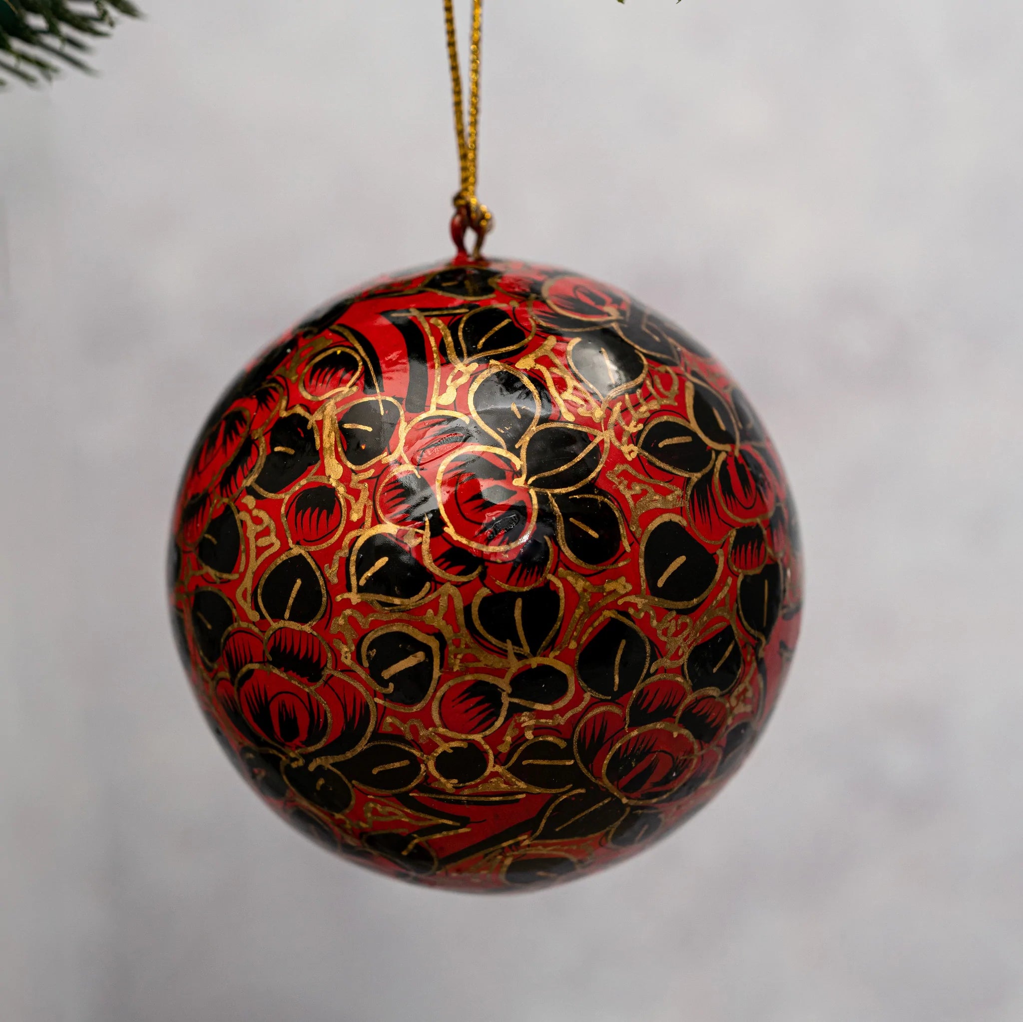 Red Floral Christmas Bauble