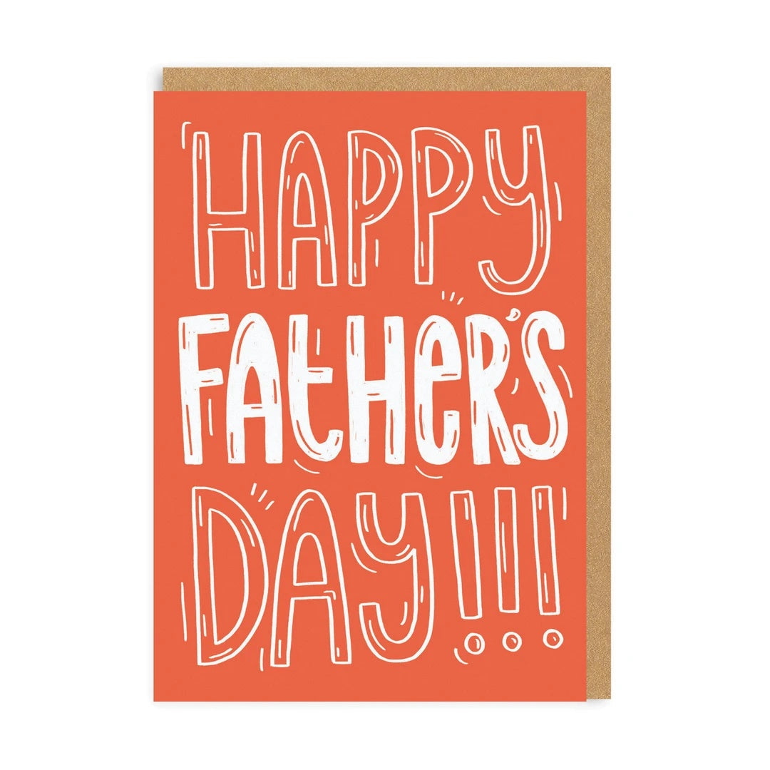 Red Happy Father's Day Card