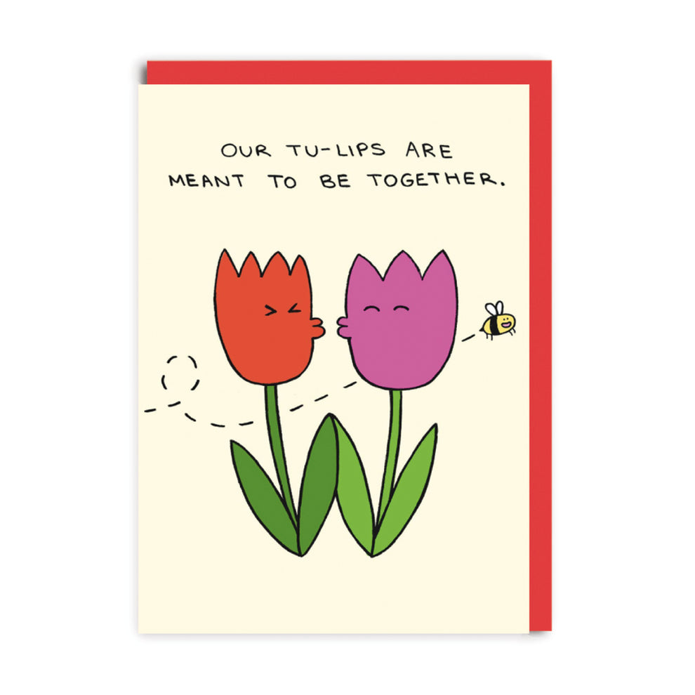 Two Lips Tulips Valentine's Card
