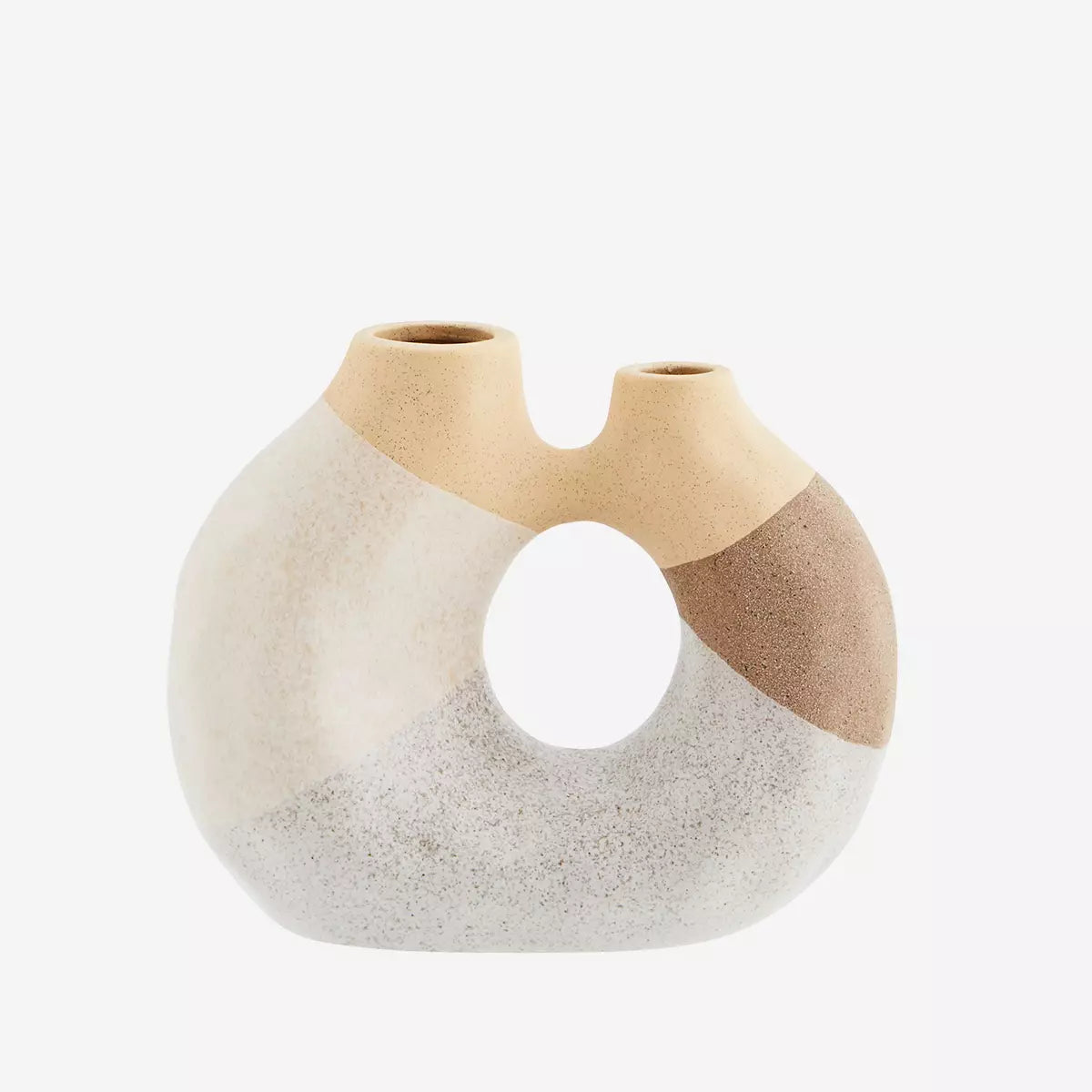Stoneware Vase With Double Opening