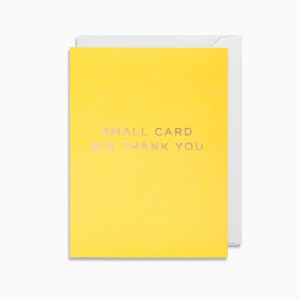 Pack Of Five Small Card Big Thank You Cards - Yellow