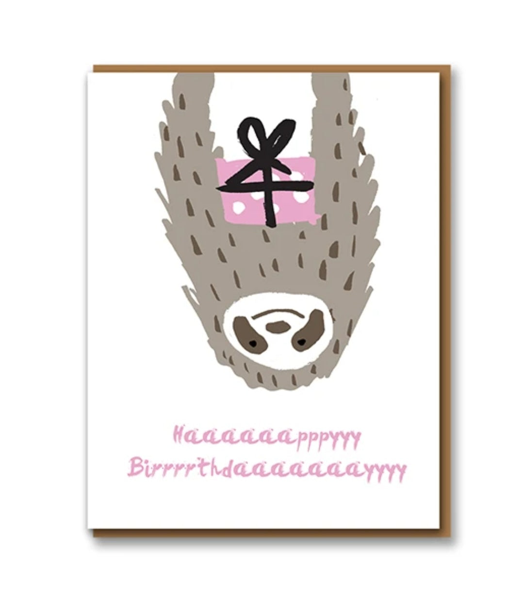 Haaappppy Birrrthdaaaaay Sloth Birthday Card