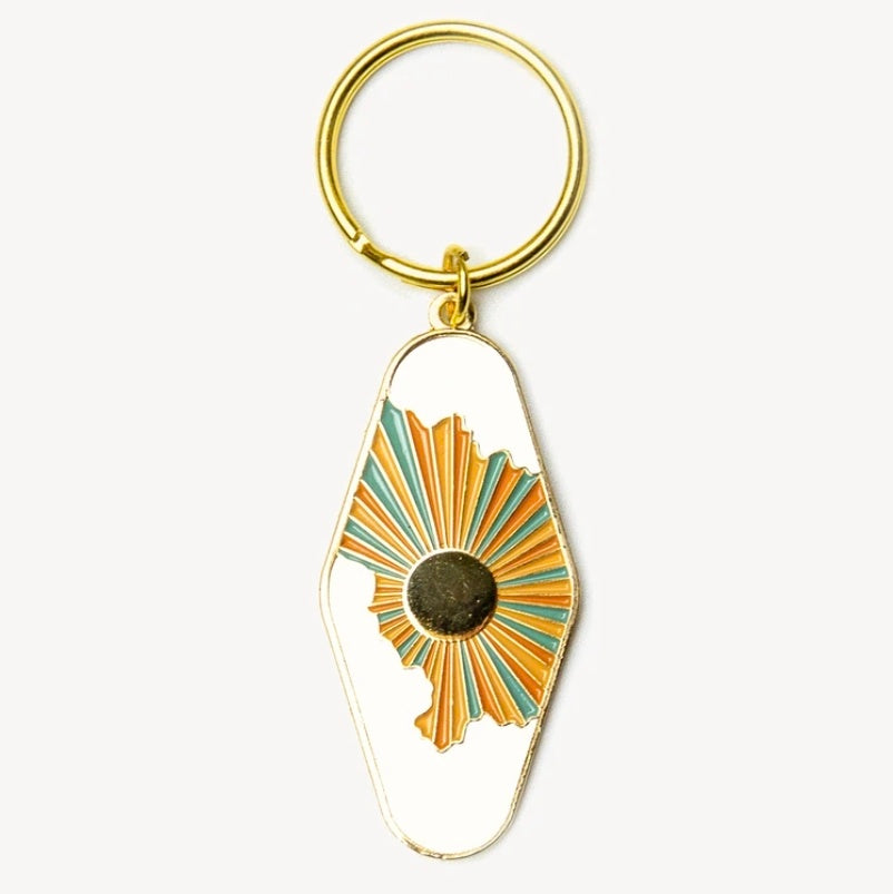 Sun And Clouds Enamel Keyring
