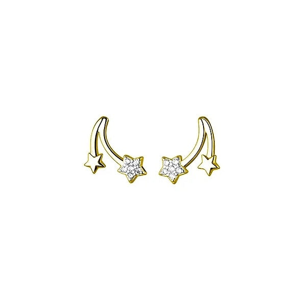 Gold Plated Shooting Star Stud Earrings