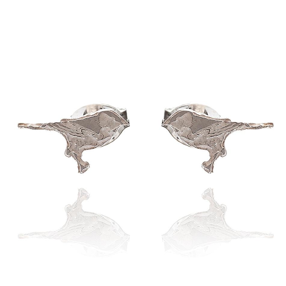 Tiny Sterling Silver Bird Stud Earrings