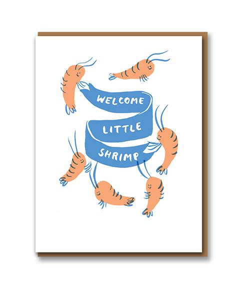 Welcome Little Shrimp New Baby Card