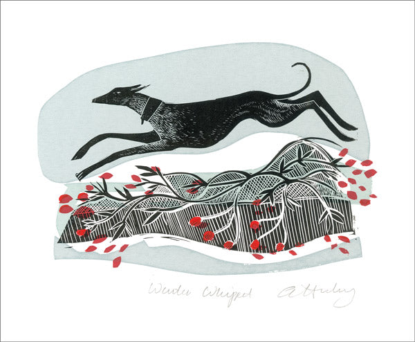 Angela Harding - Winter Whippet Card