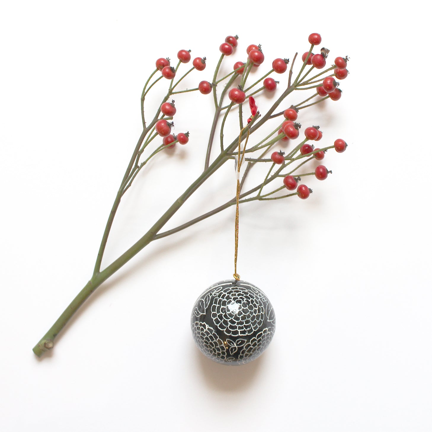 Handmade Painted Papier Mache Bauble