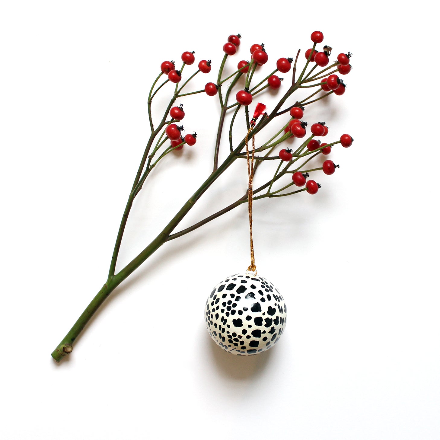 Handmade Painted Papier Mache Bauble