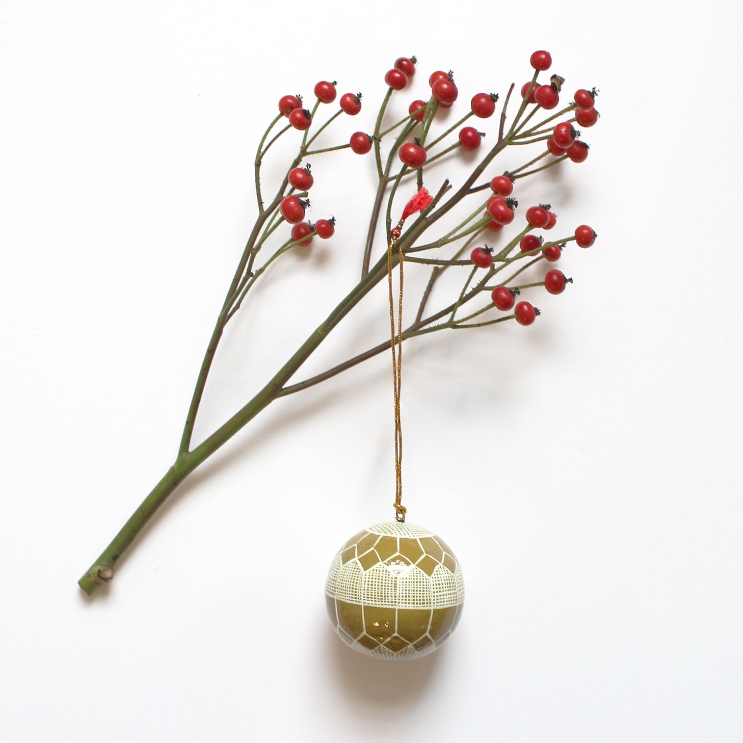 Handmade Painted Papier Mache Bauble