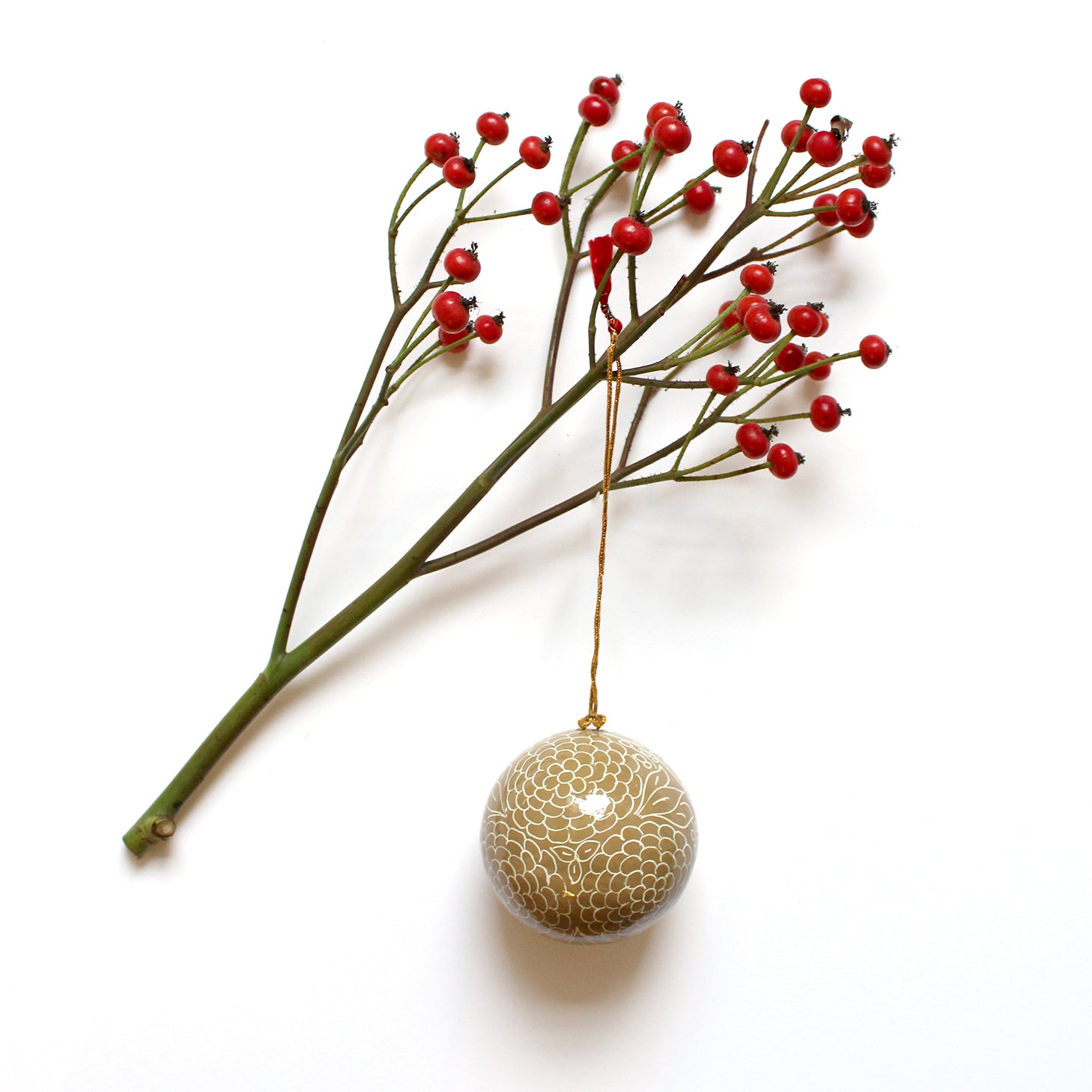 Handmade Painted Papier Mache Bauble