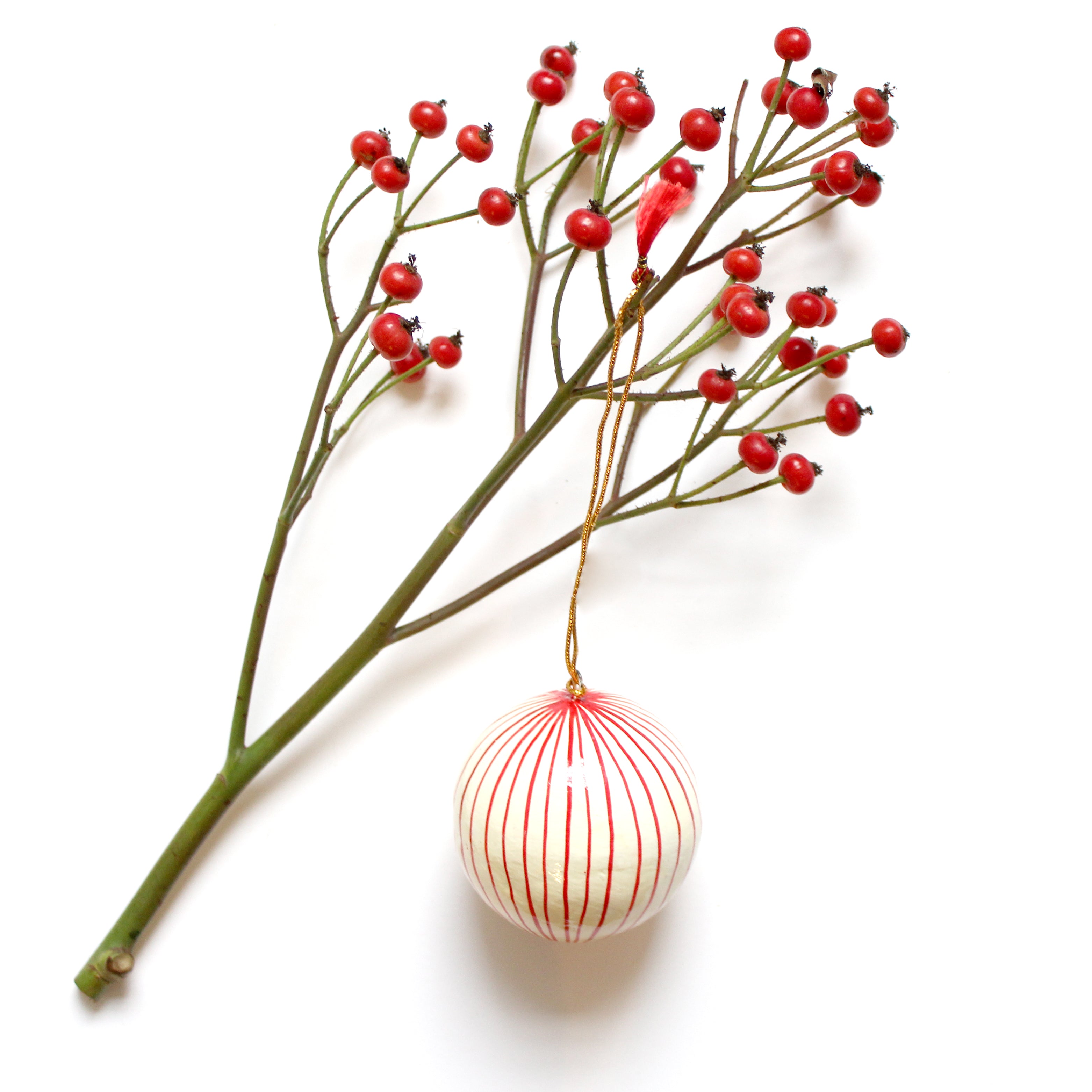 Handmade And Painted Papier Mache Bauble