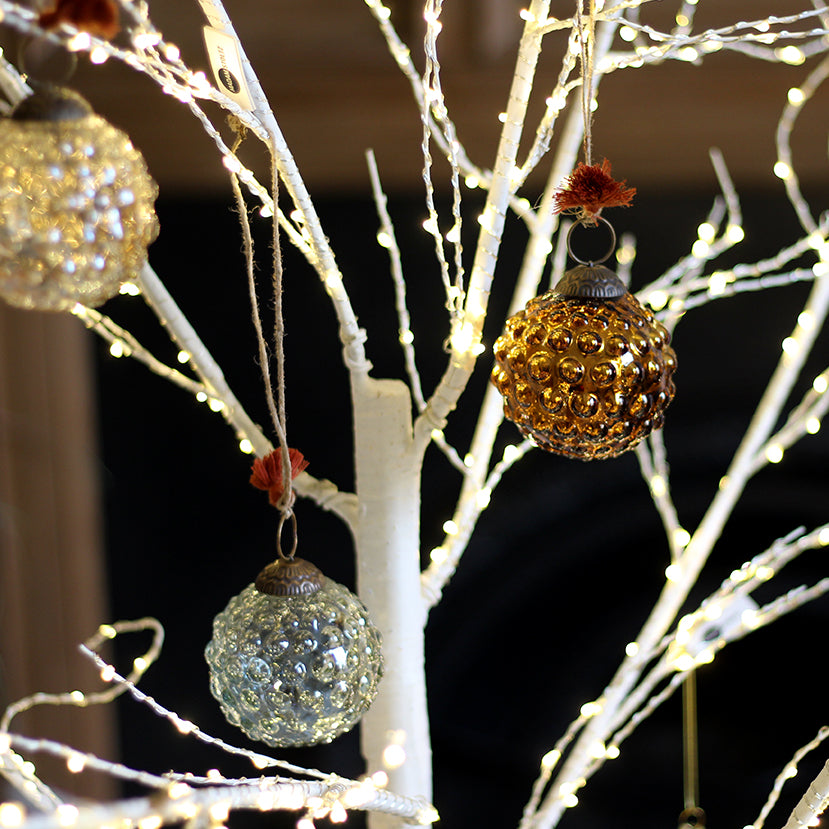 Clear Glass Bauble With Dots