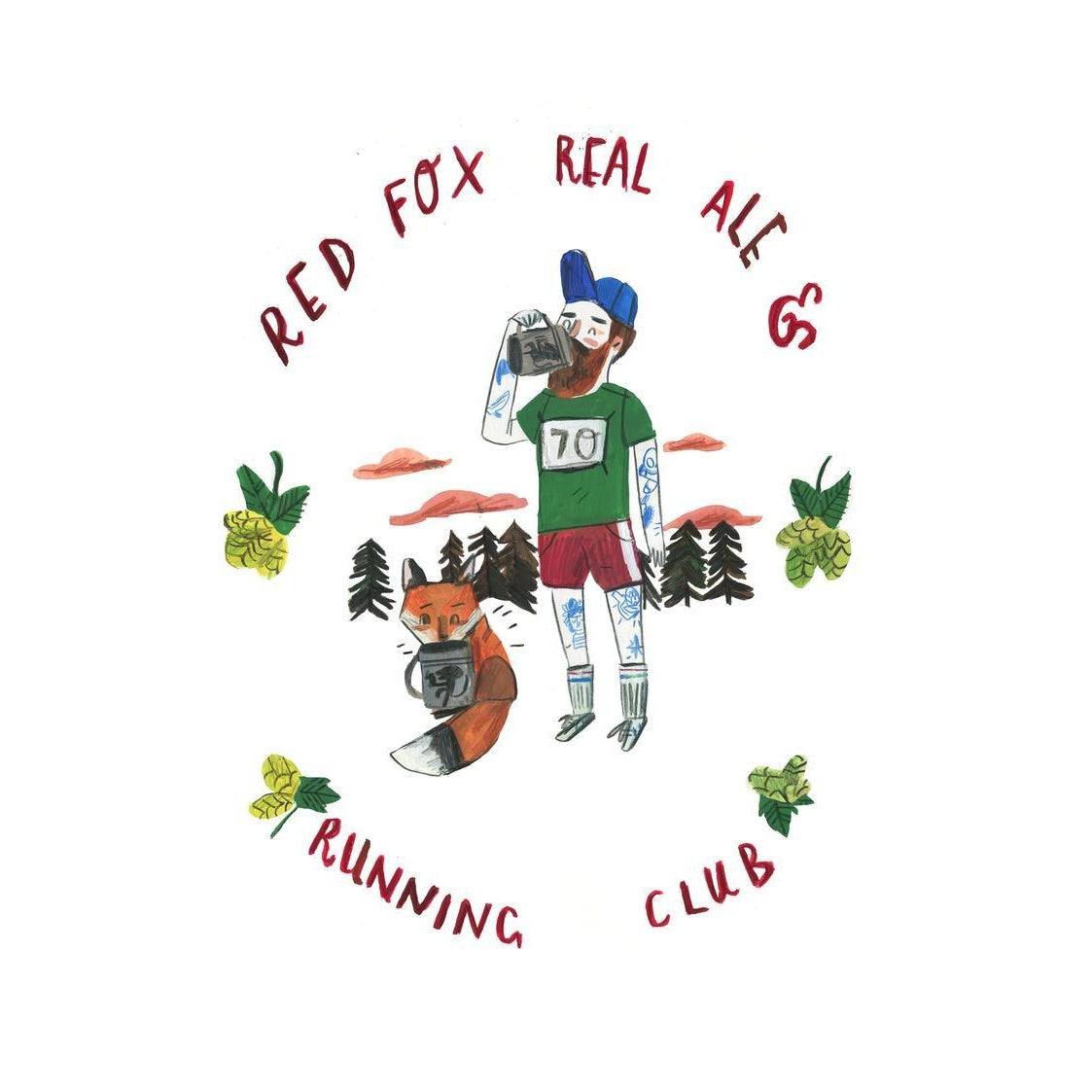 Red Fox Real Ale & Running Club Art Print