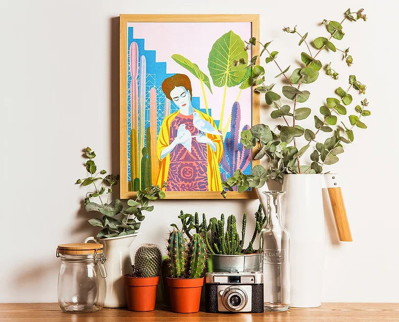 Frida Risograph Print