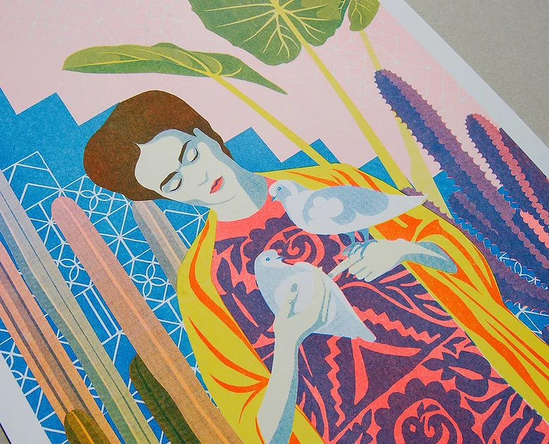 Frida Risograph Print