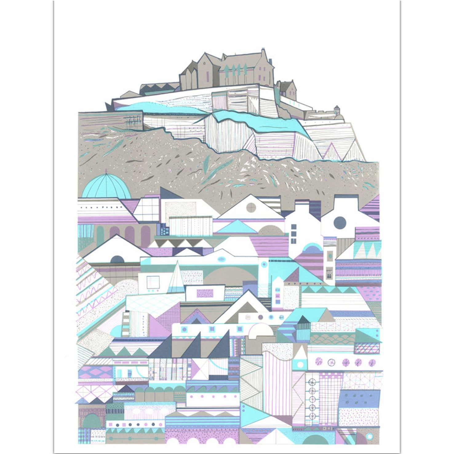 Edinburgh Patterns Hand Pulled Screen Print