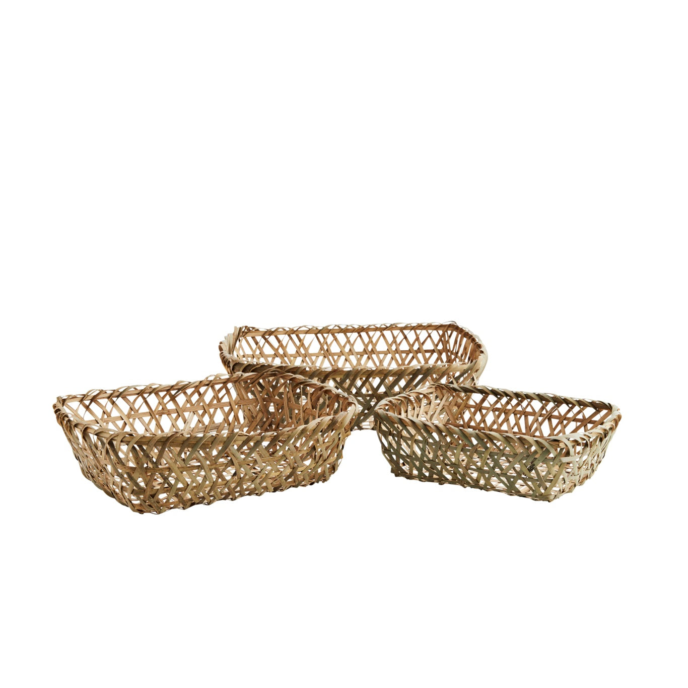 Set Of Three Bamboo Baskets