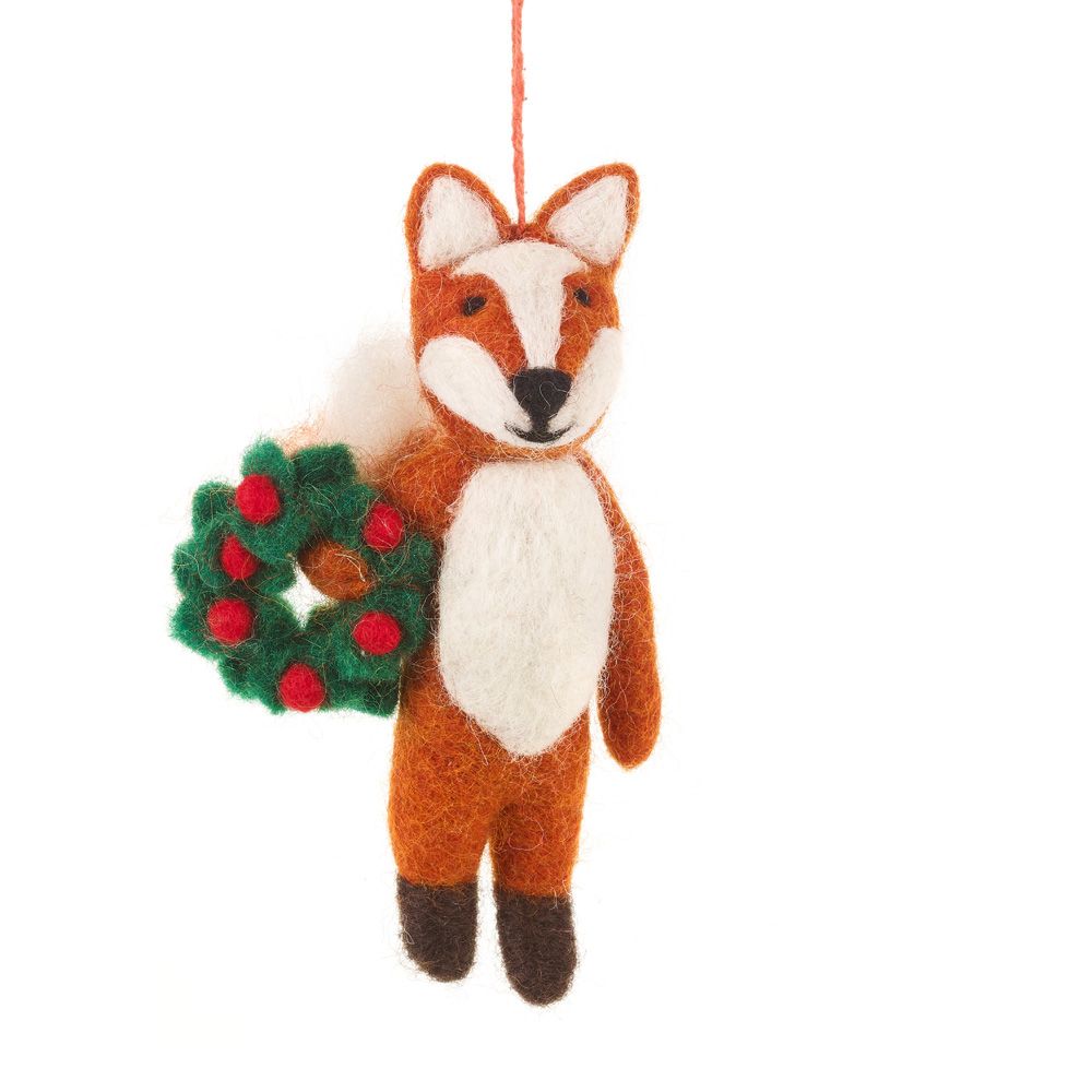 Finley The Festive Fox Felt Decoration
