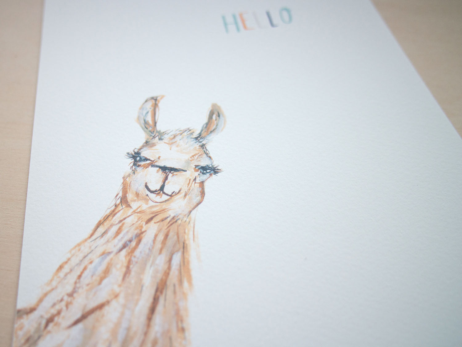 A5 Hello Llama Art Print
