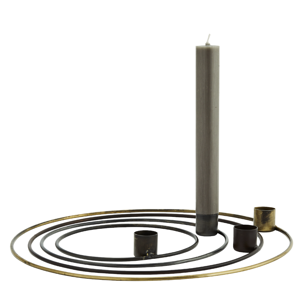 Brass Set of 4 Round Candle Holders