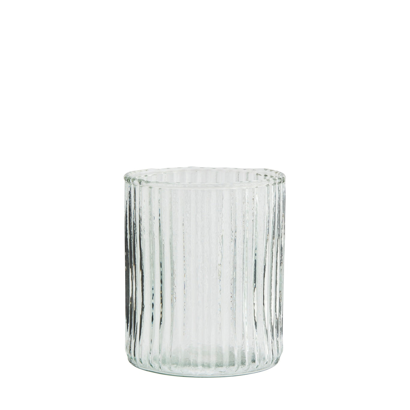 Clear Drinking Glass With Grooves