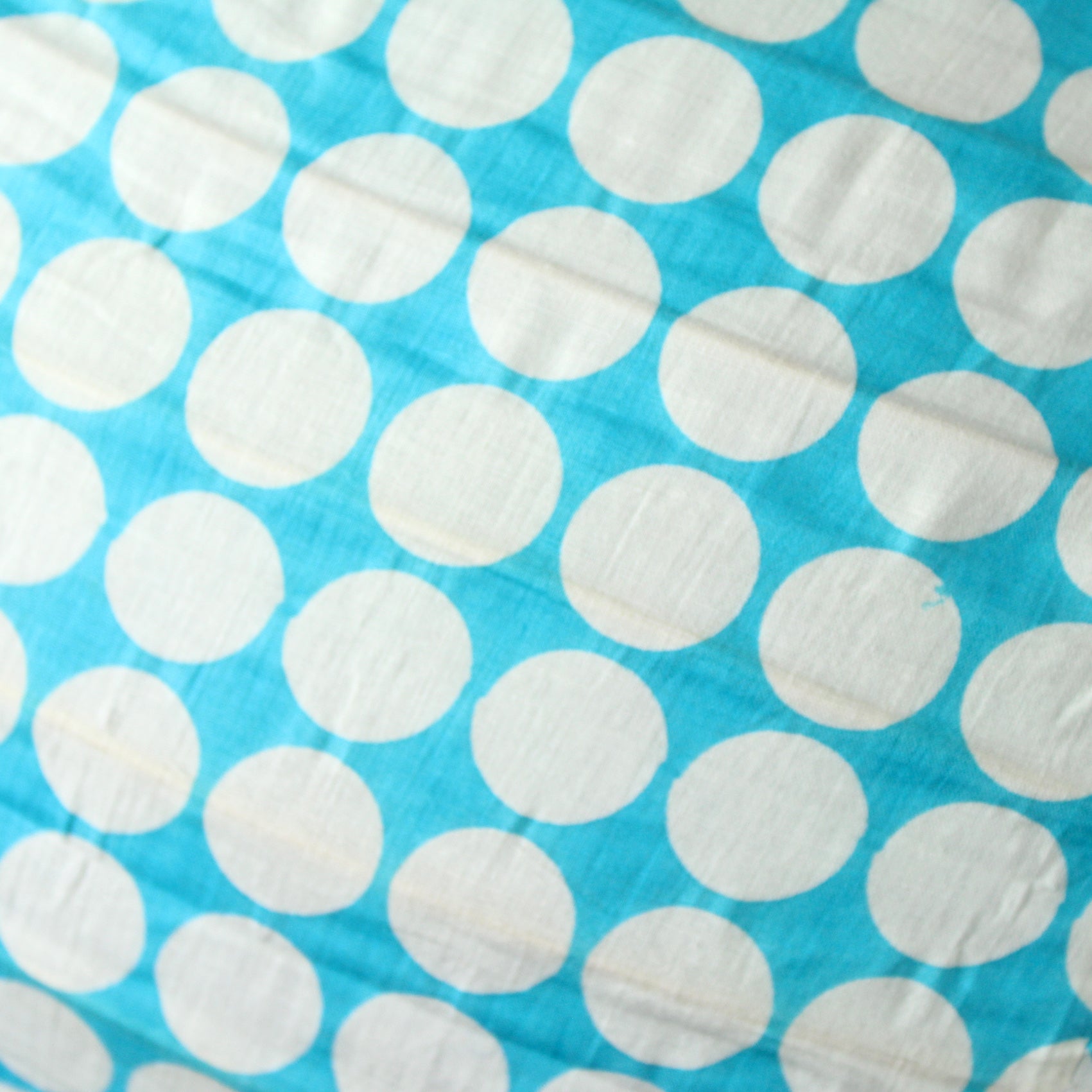 Small 60cm Turquoise & Cream Dot Cotton Pendant Lampshade