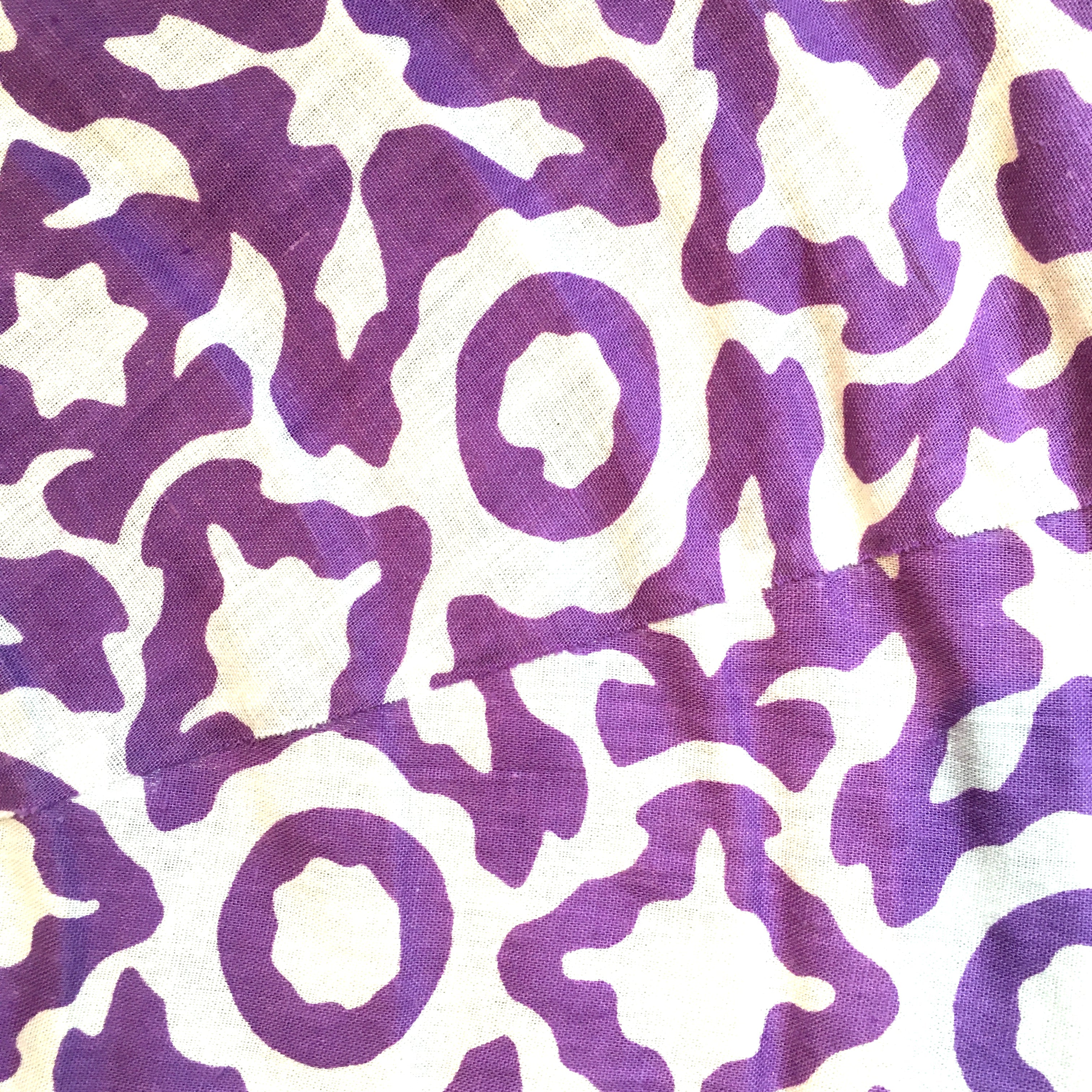 Large 80cm Cream & Bright Purple Eva Cotton Pendant Lampshade