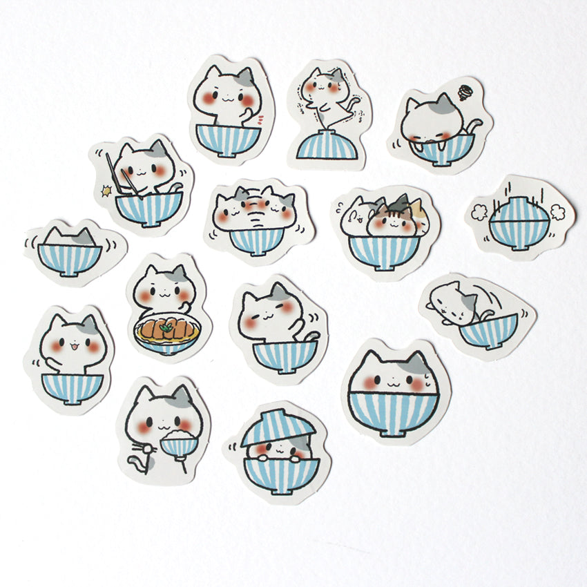 Kawaii Ramen Cat Sticker Set