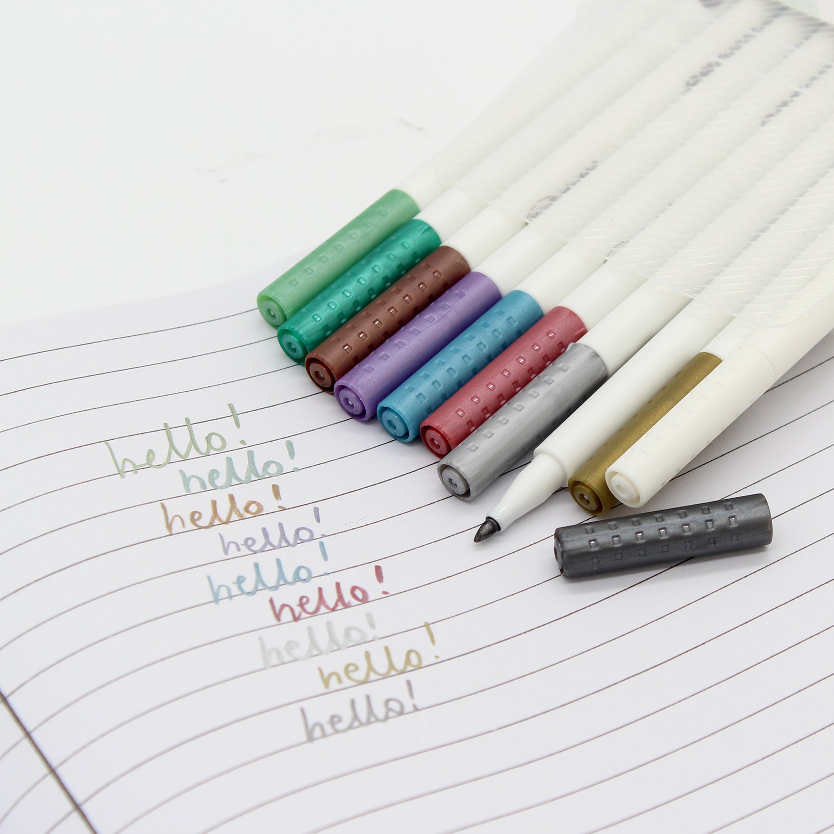 Box Set Of 10 Metallic Colour Pens