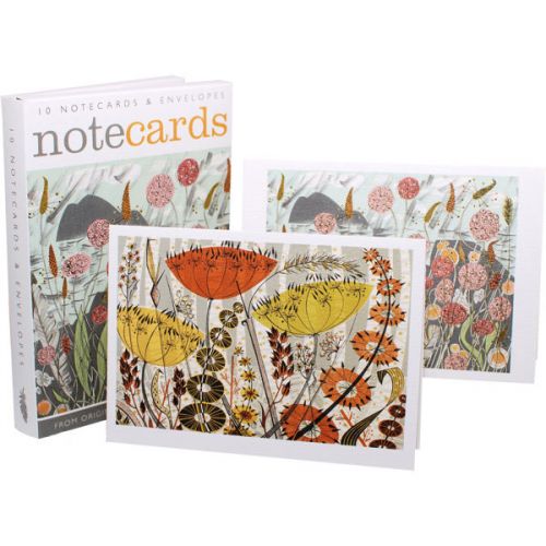 10 Orange Notecards and Envelopes by Angie Lewin