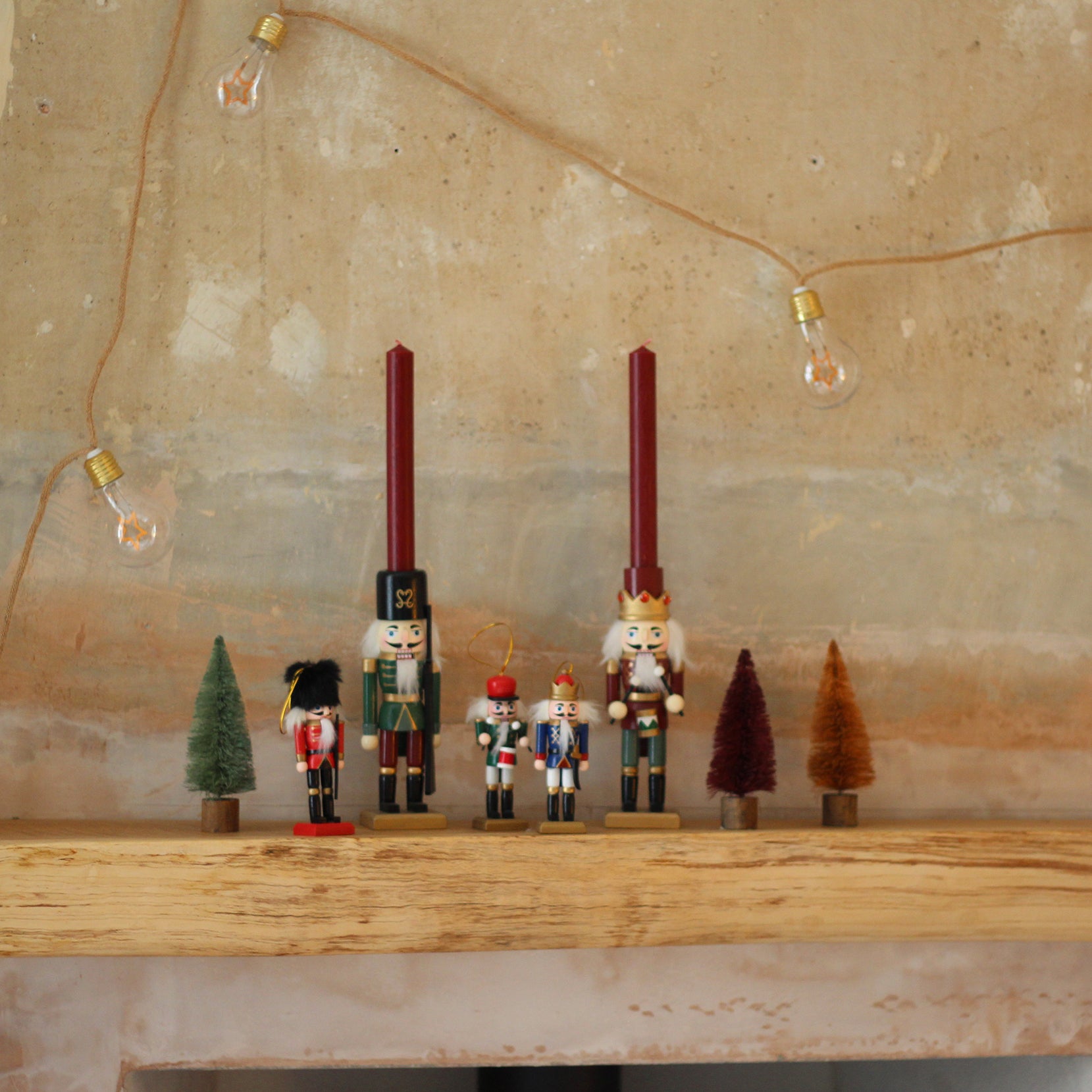 Set Of Two Green Sisal Christmas Tree Decorations