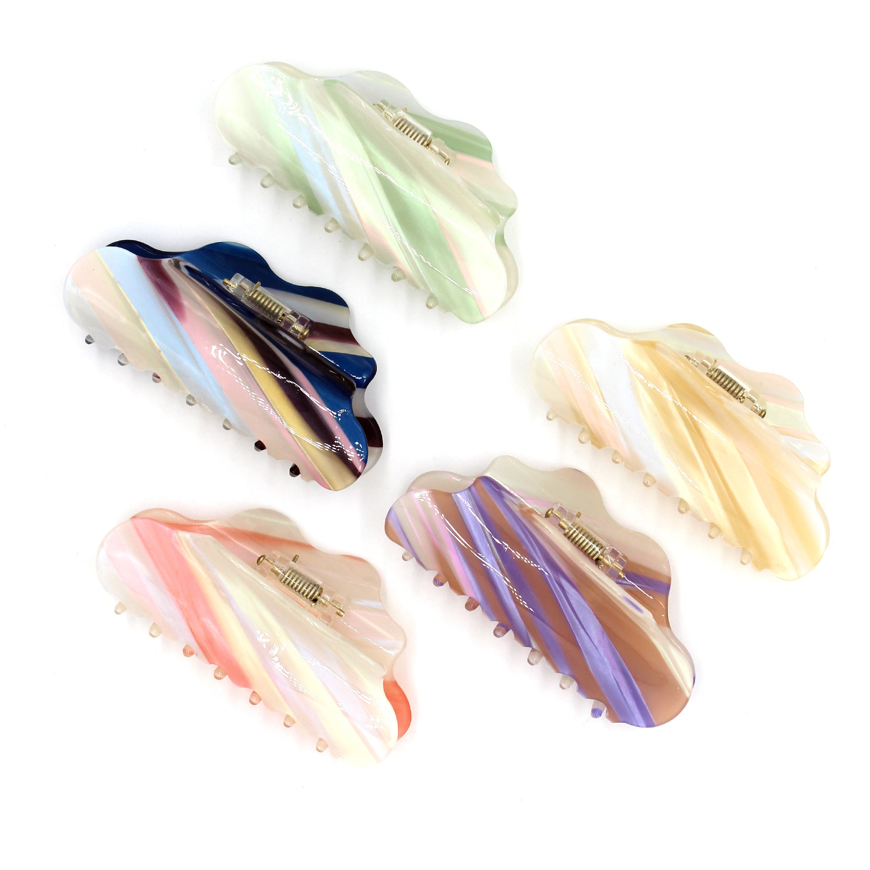 Pearlescent Long Hair Clips