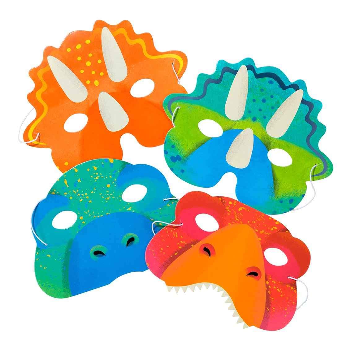 Set of 8 Dinosaur Paper Masks