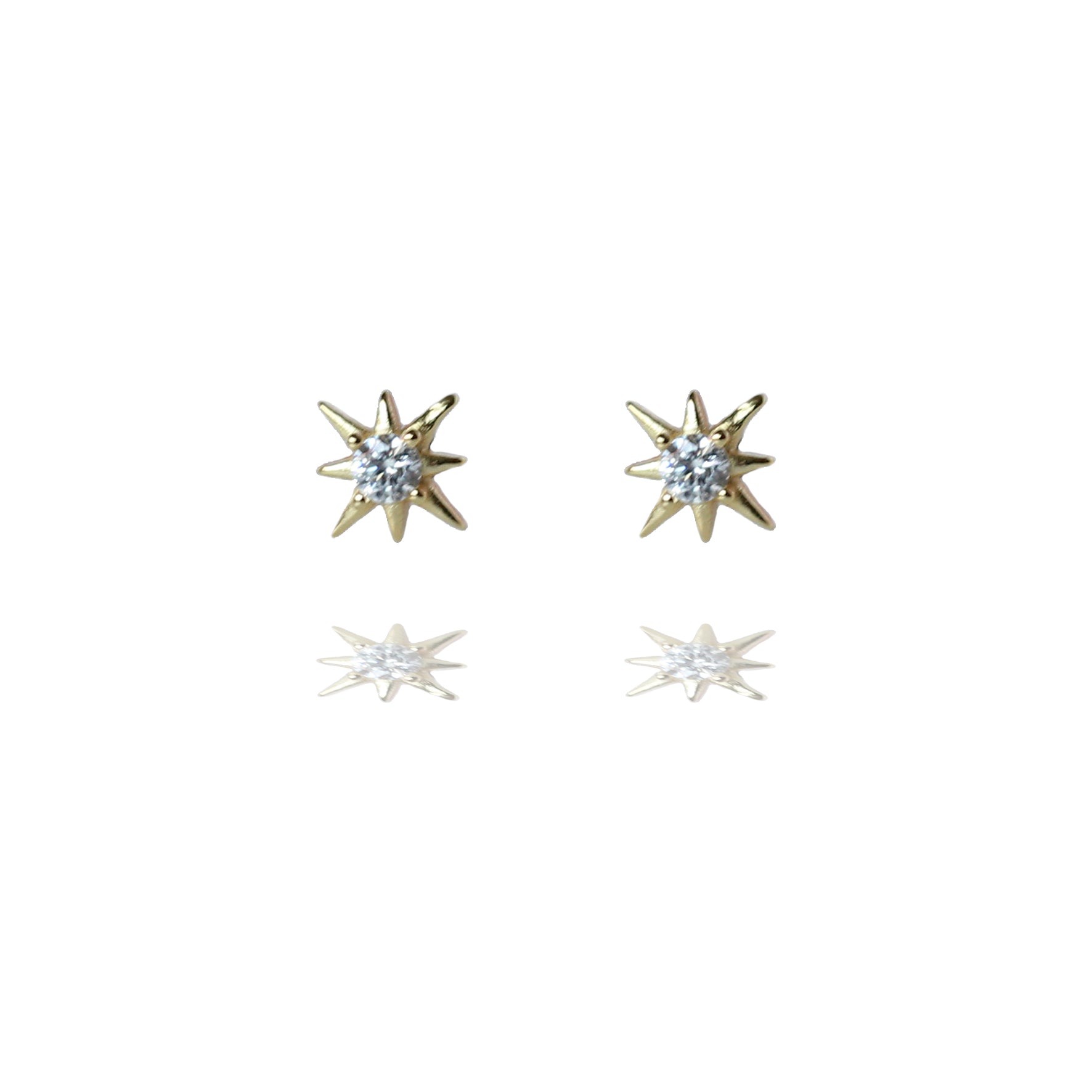 Gold Vermeil Sparkly Starburst Stud Earrings