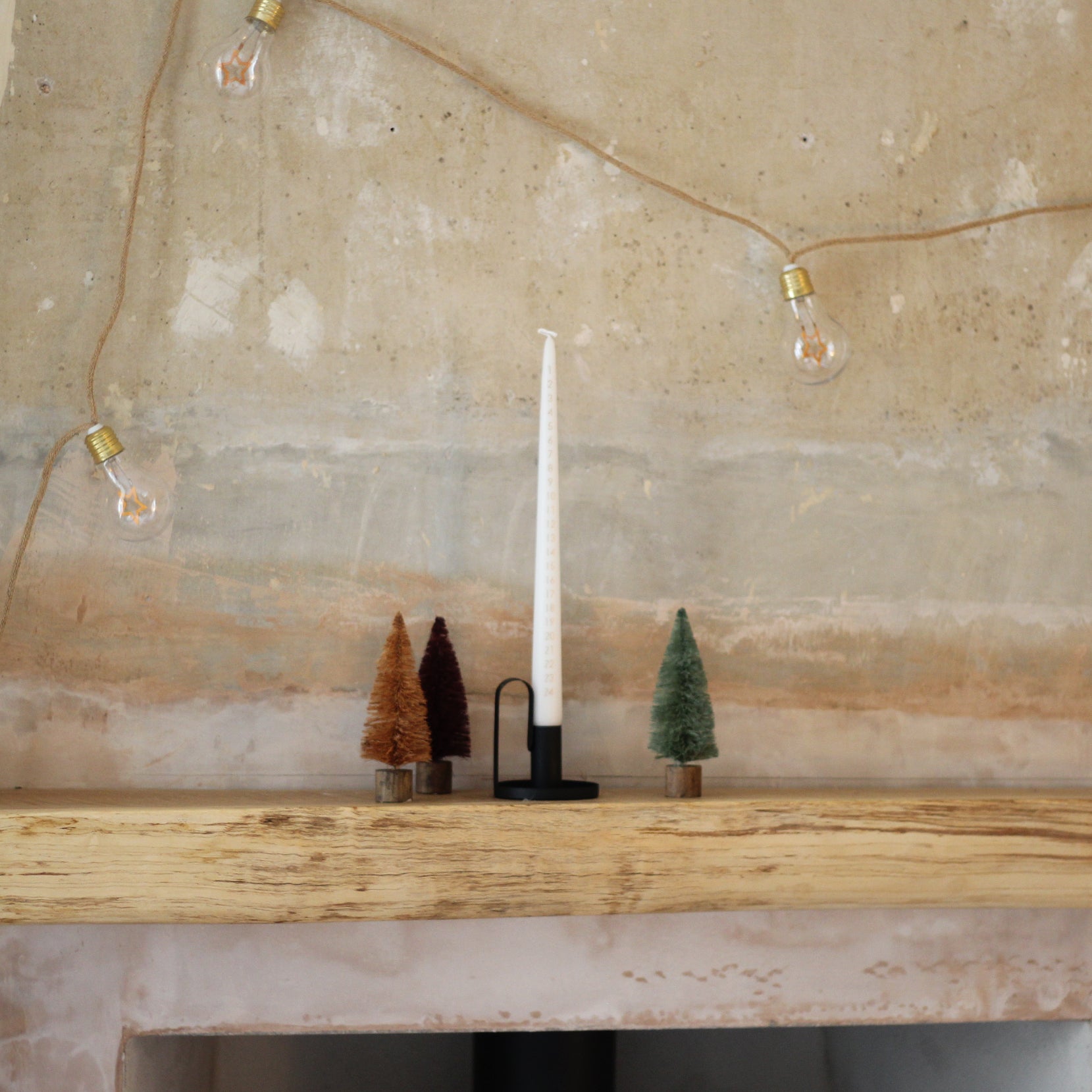 Set Of Two Green Sisal Christmas Tree Decorations
