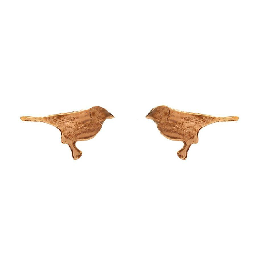 Tiny Gold Vermeil Bird Stud Earrings