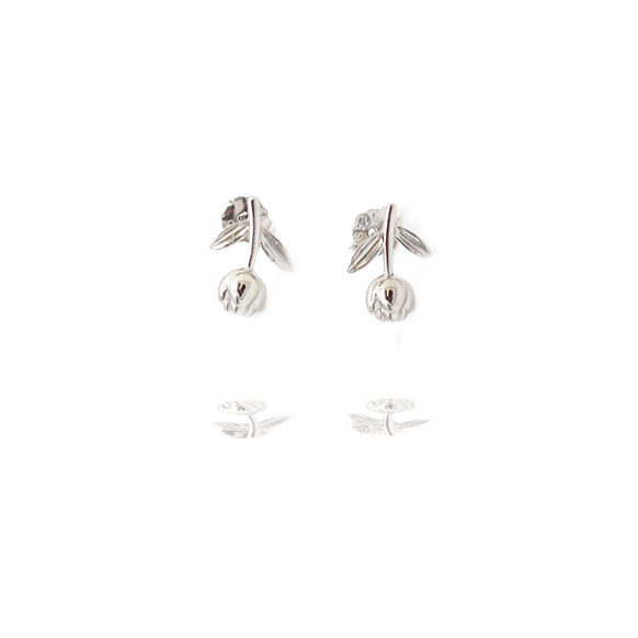 Sterling Silver Tulip Stud Earrings