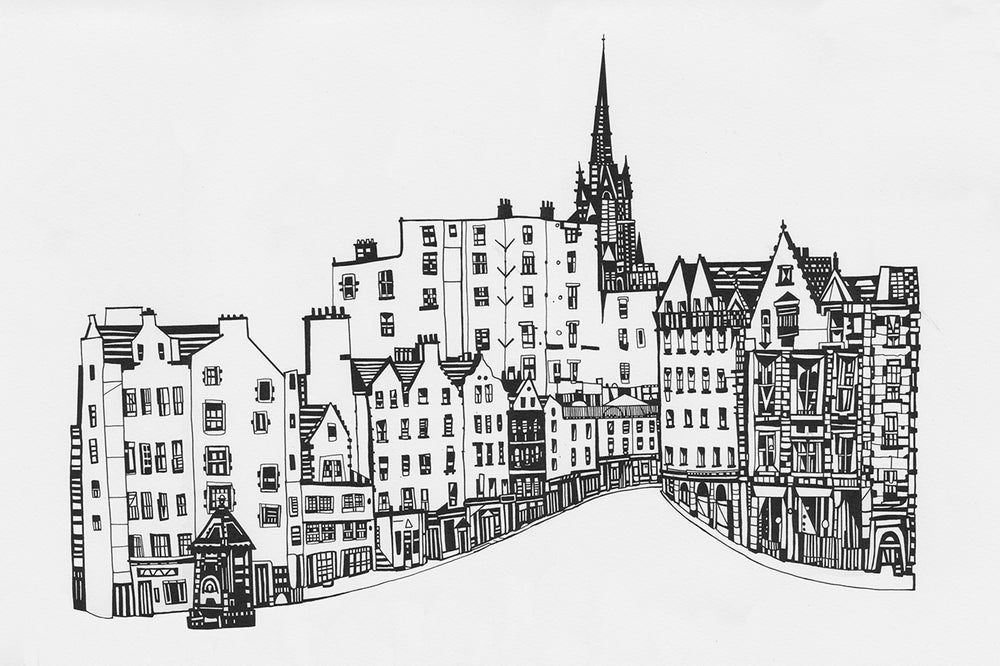 Victoria Street From The Grassmarket Hand Pulled Screen Print